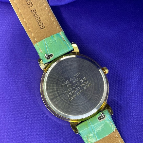 Guess John Zaboyan Vintage Aqua Blue Leather Strap Animated I Love You Watch 90s - Picture 5 of 6